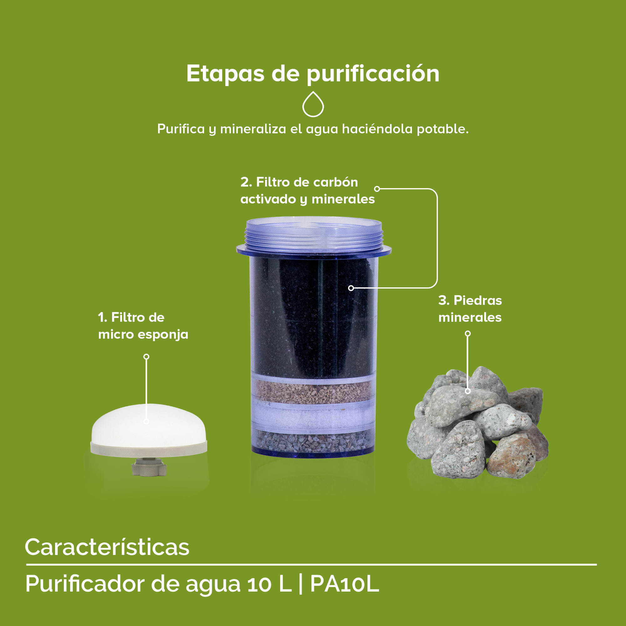 Purificador De Agua 10 Litros Filtro De Agua PA10L