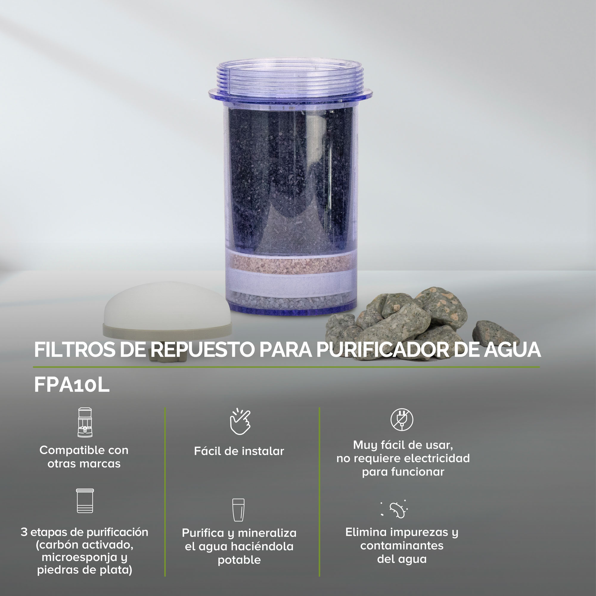 Filtro De Repuesto Purificador De Agua 10 Litros Avera FPA10L