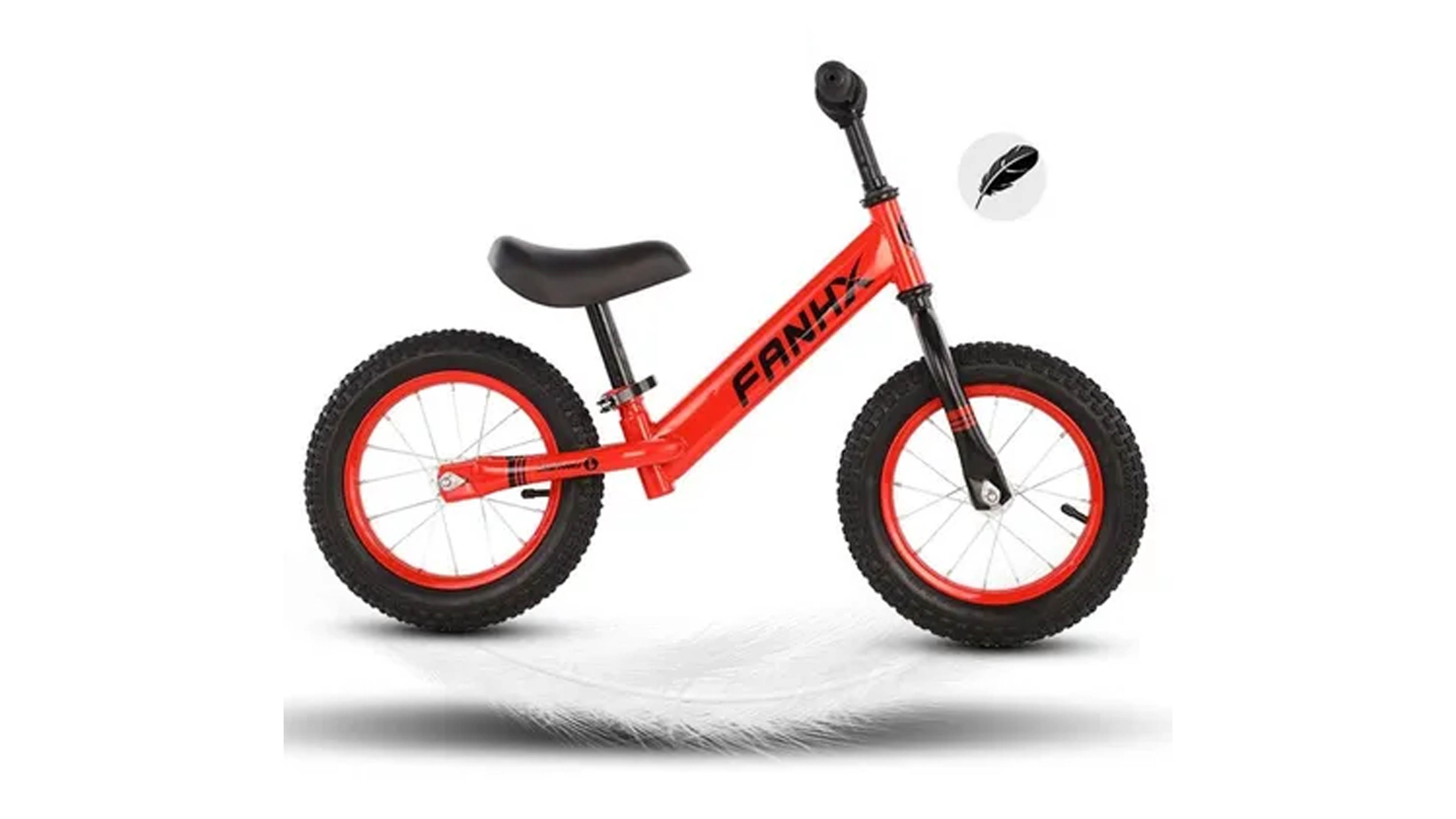 Bicicleta de Balance Sin Pedales Bicicleta de Equilibrio Entrenadora color Negro Roja Rodada de 12 Fanhx