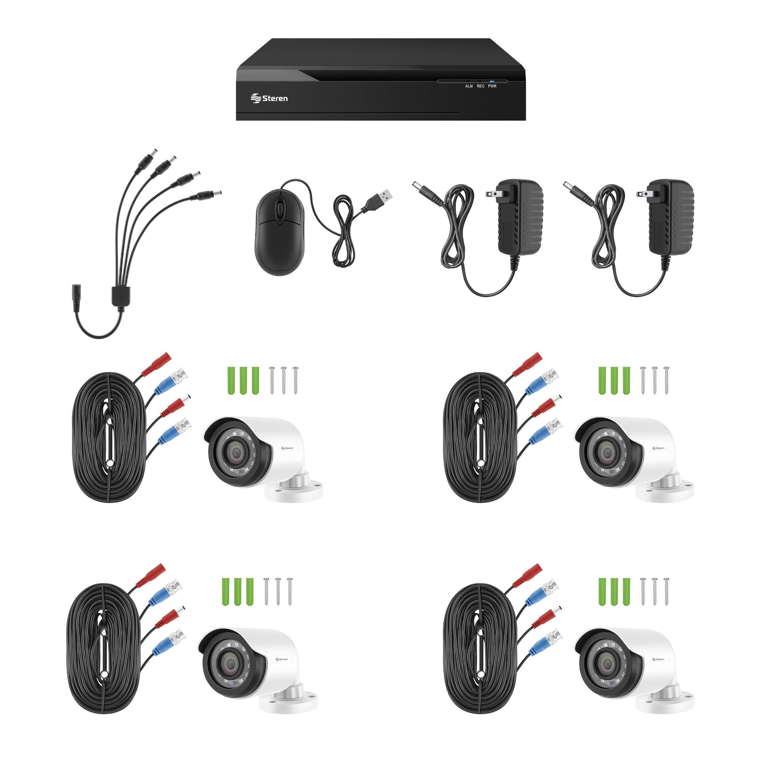 Sistema de seguridad CCTV DVR  4 cámaras, disco duro y monitoreo por Internet