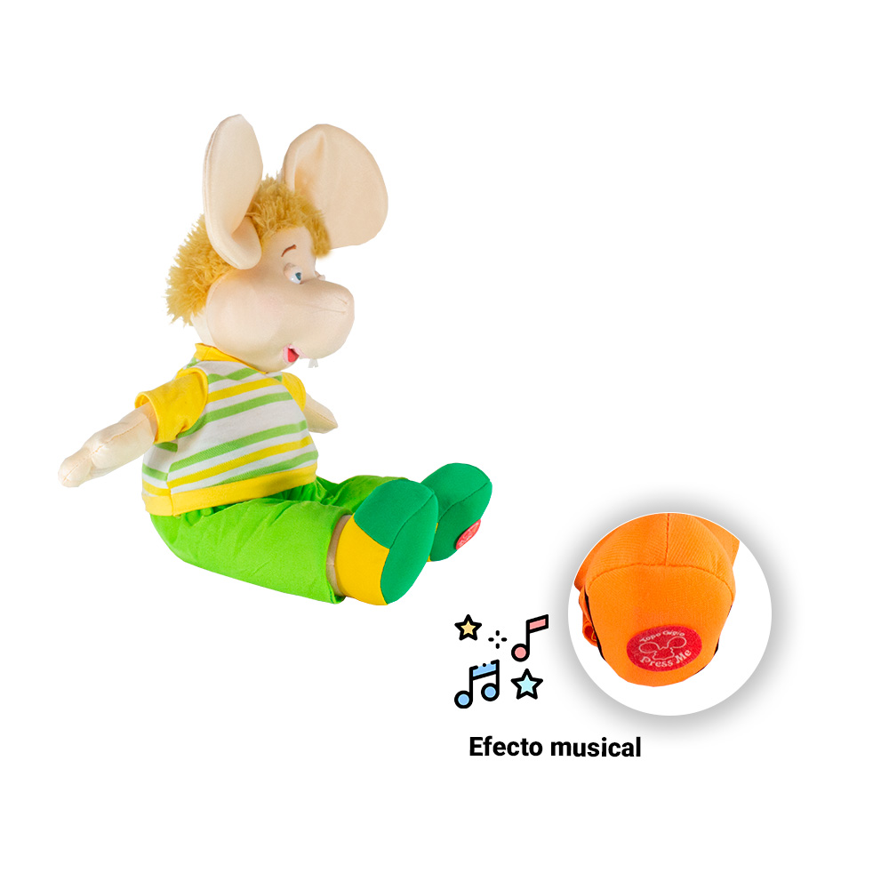 Peluche Topogigio Musical Canción El Verano Conjunto Rayitas Verde