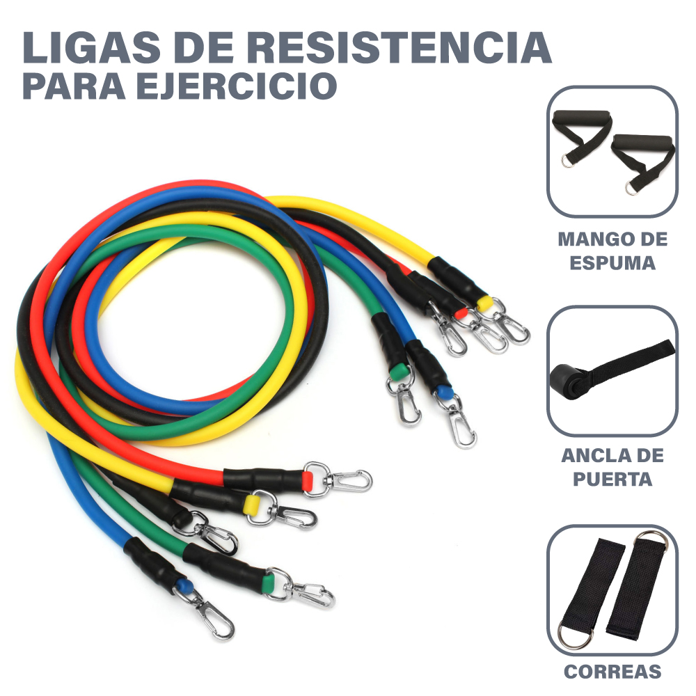 Ligas de Entrenamiento con Gancho Altera 5 Piezas con Diferentes Resistencias