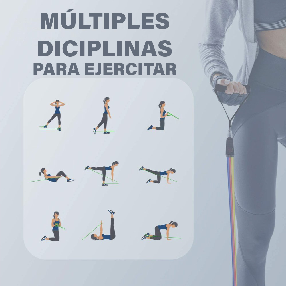 Ligas de Entrenamiento con Gancho Altera 5 Piezas con Diferentes Resistencias