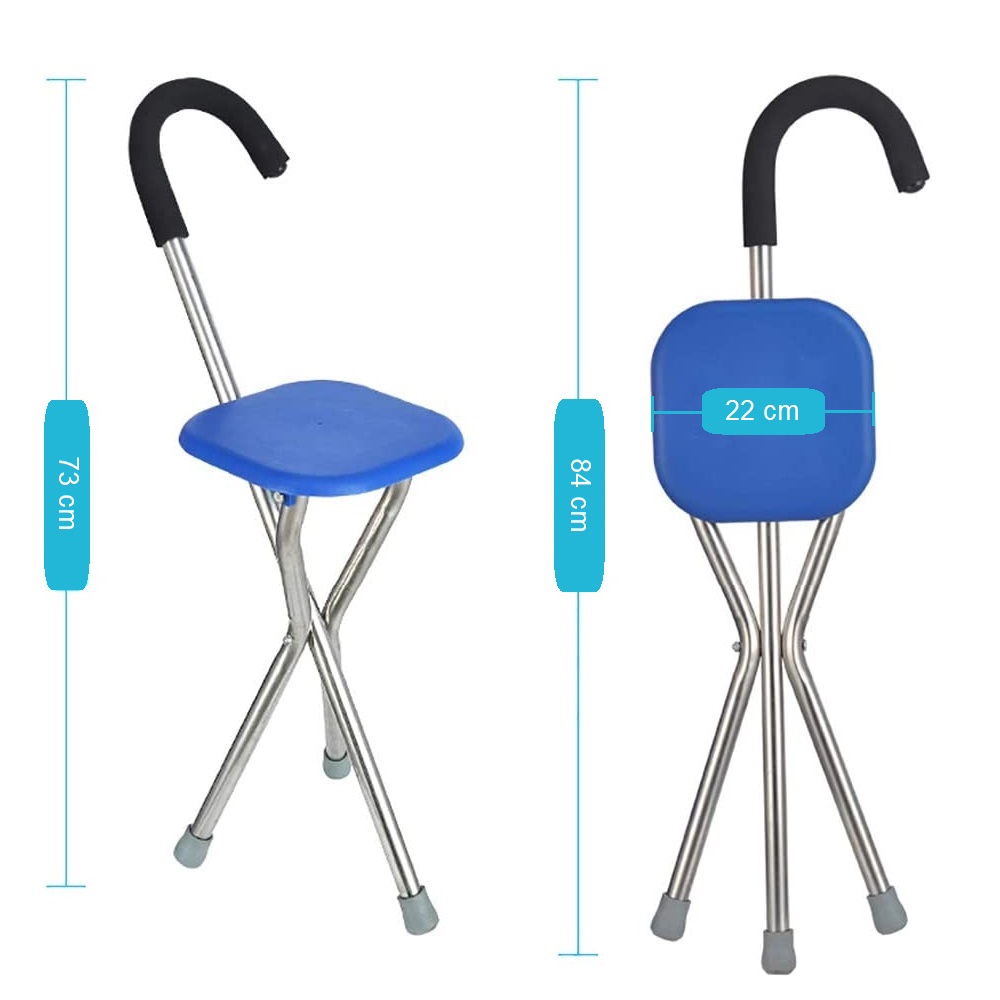 Bastón Plegable con Asiento Tipo Banco de Senderismo para Apoyo a la marcha o 3ra Edad 