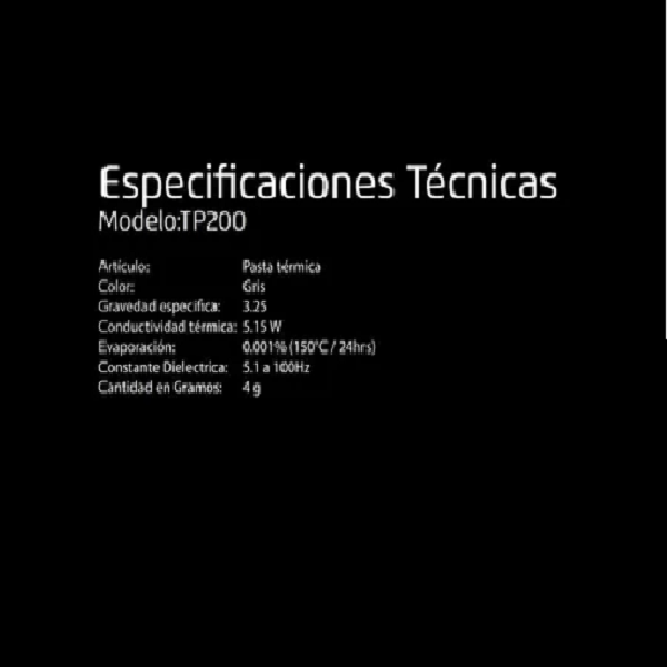 Pasta Térmica Disipadora Game Factor Tp200 5.15 W/m,k 4g