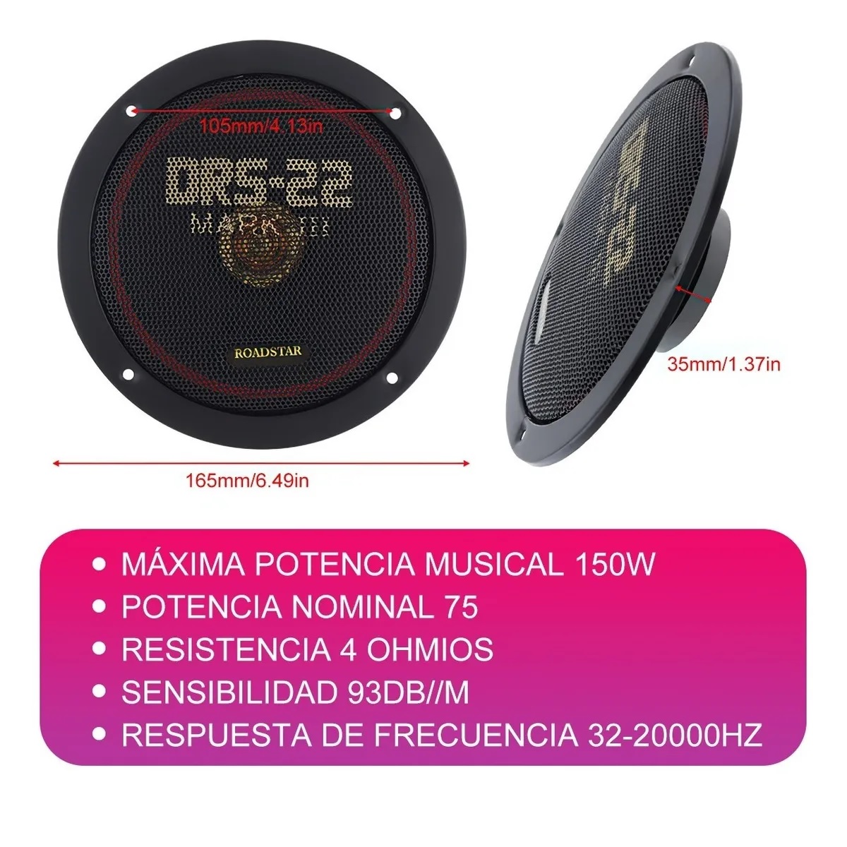 Set De Bocinas Para Carros Audio 6.5 150w Para Coches