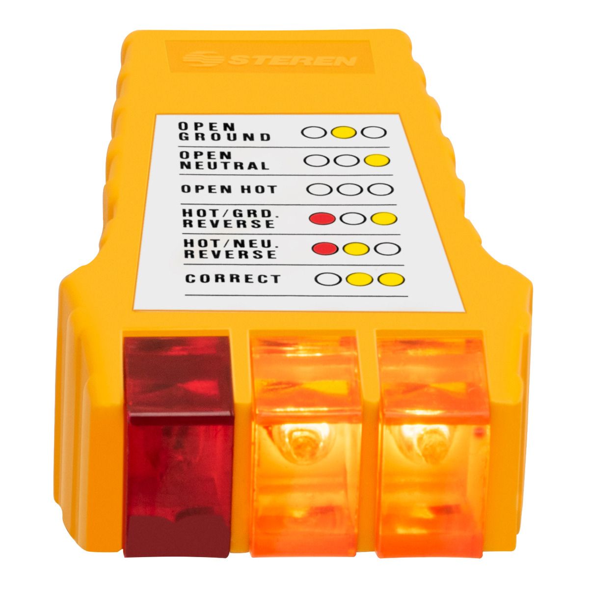 Probador Polaridad Contactos 125vca Indicadores Luz Steren