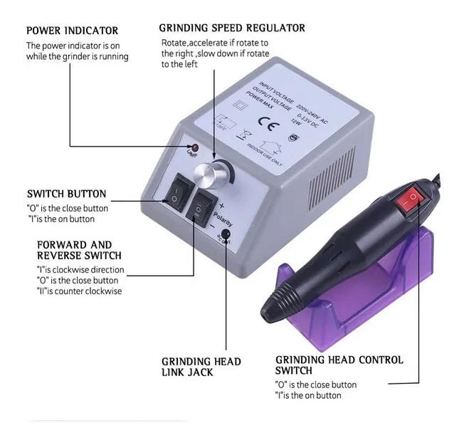Set Manicure motor lijadora uñas dremel