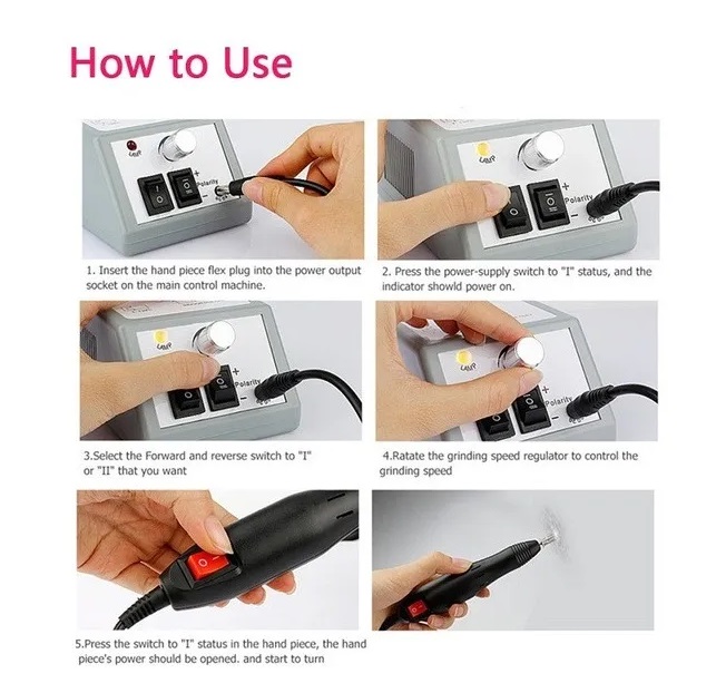 Set Manicure motor lijadora uñas dremel