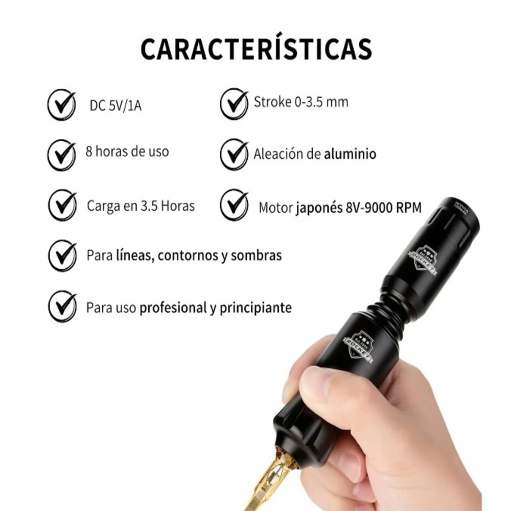 Máquina Para Tatuar Rocket Rotativa Pen Fuente Inalámbrica