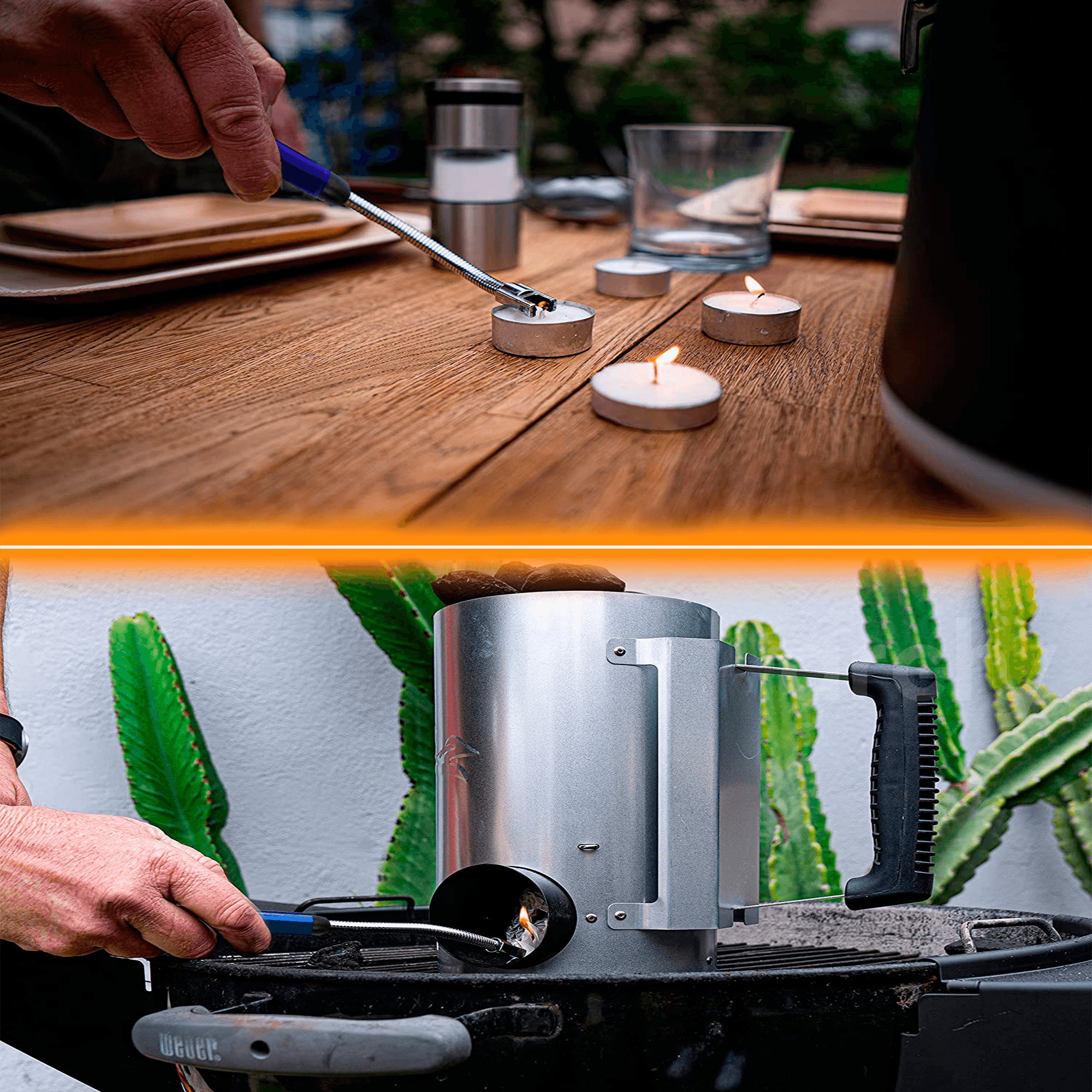 Encendedor Eléctrico Archy Recargable USB de Plasma Electrónico Cuello Flexible Portatil Anti Viento Indicador de Batería para Cocina Barbacoa Parilla Velas Estufa de Gas Asador (HJ23).