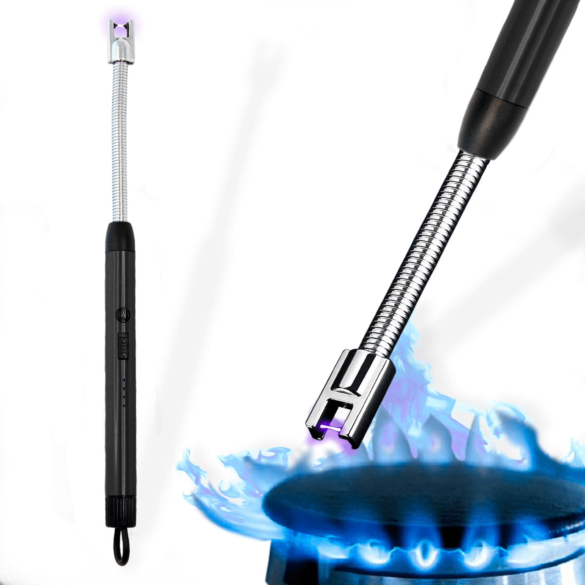 Encendedor Eléctrico Archy Recargable USB de Plasma Electrónico Cuello Flexible Portatil Anti Viento Indicador de Batería para Cocina Barbacoa Parilla Velas Estufa de Gas Asador (HJ23).