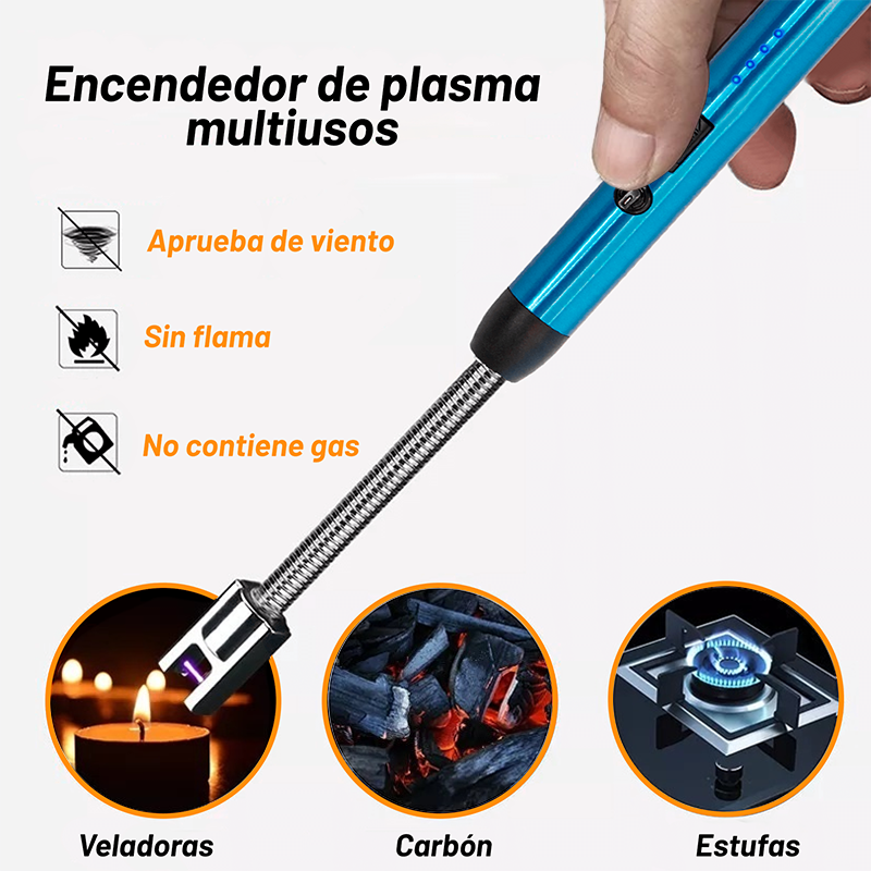 Encendedor Eléctrico Archy Recargable USB de Plasma Electrónico Cuello Flexible Portatil Anti Viento Indicador de Batería para Cocina Barbacoa Parilla Velas Estufa de Gas Asador (HJ23).