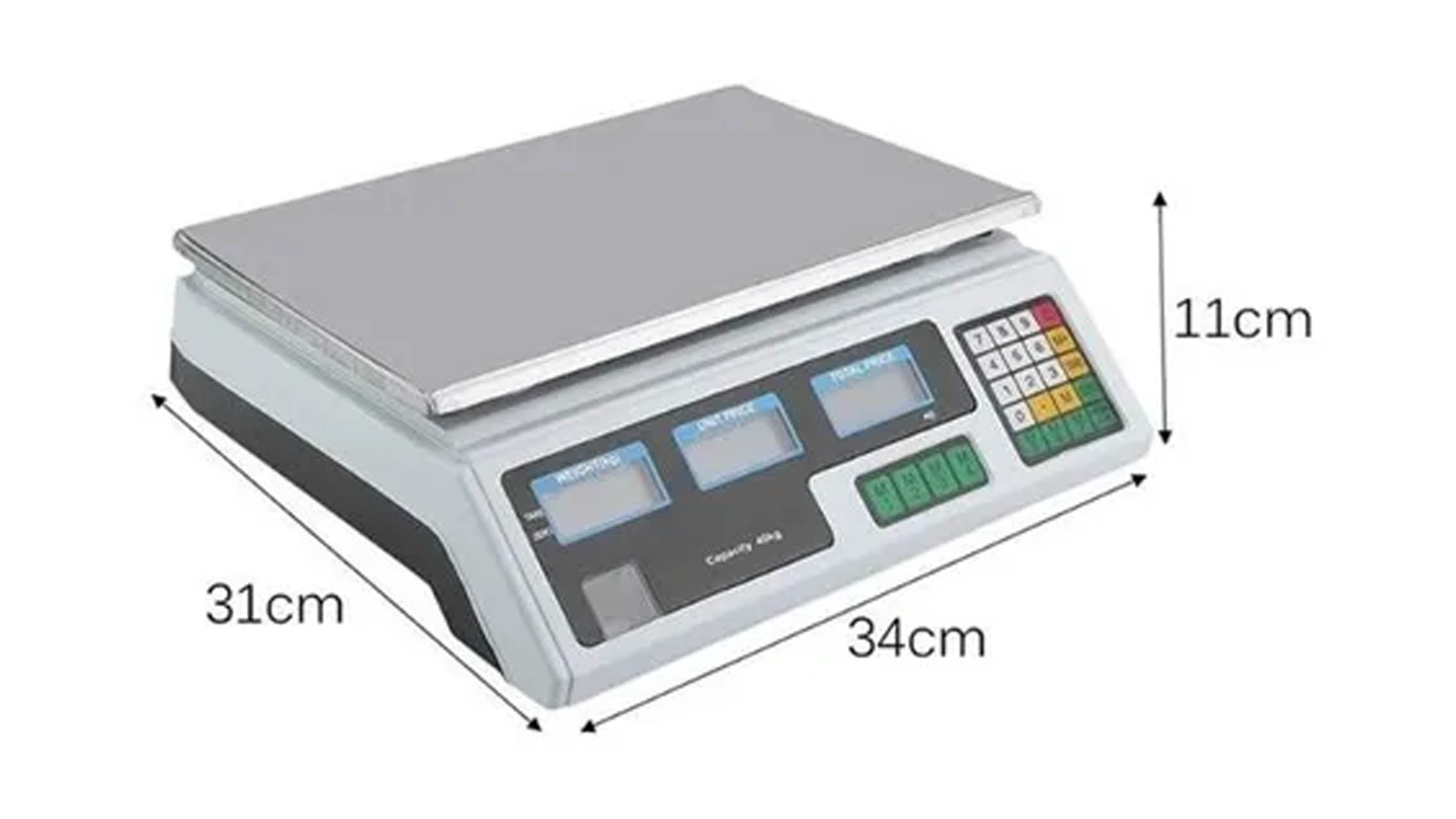 Bascula Comercial Digital 40 Kg 2*2gr Electrónica 7 Memorias 