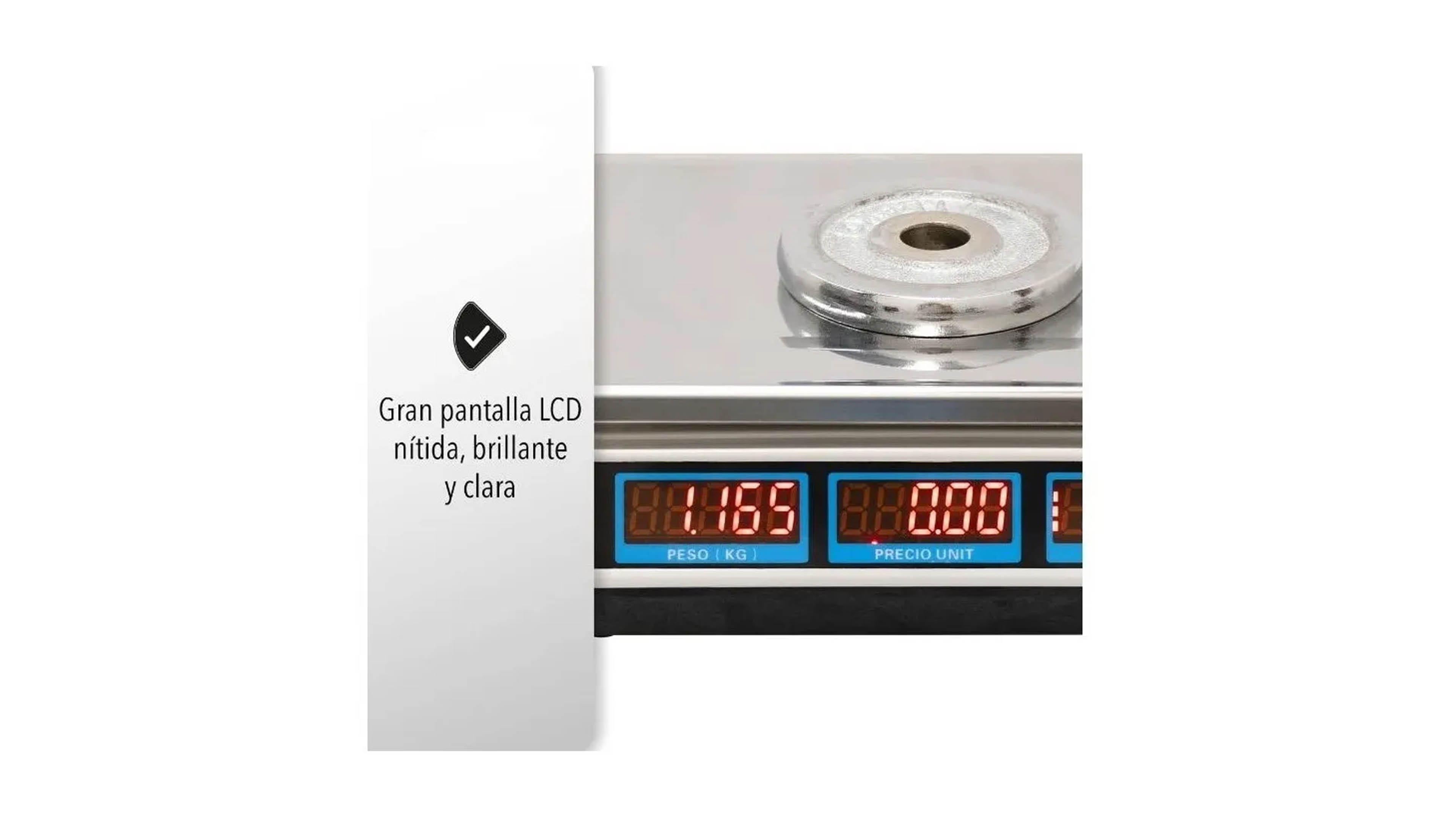 Bascula Comercial Digital 40 Kg 2*2gr Electrónica 7 Memorias 