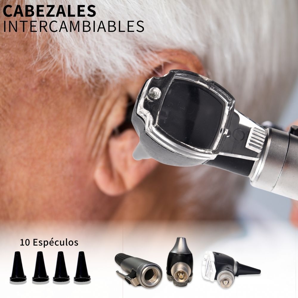 Otoscopio Medico Luz Led Fibra Óptica Espéculos Inalámbrico