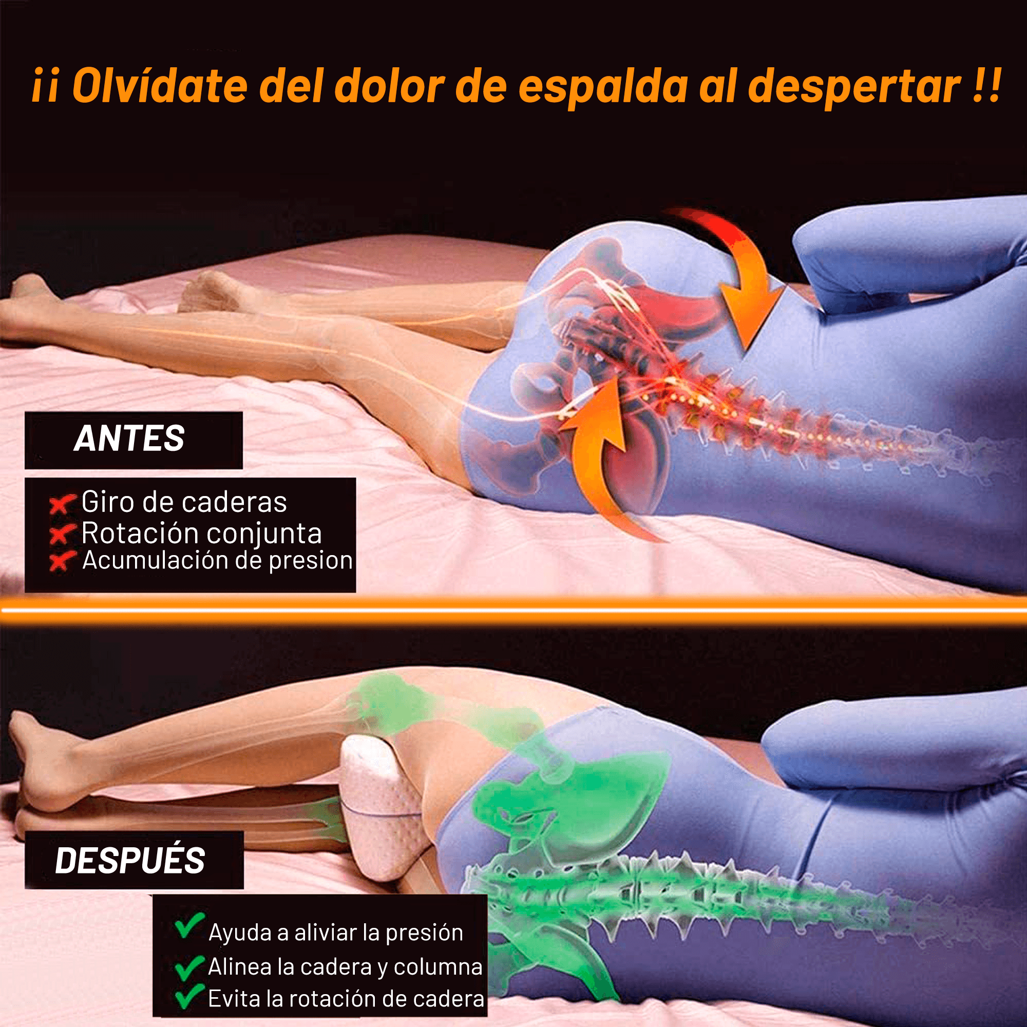 Almohada Ortopédica Descanso Para Piernas Confort Para Piernas, Rodillas,  Cadera, Espalda, Ciática Y Articulaciones - Archy México