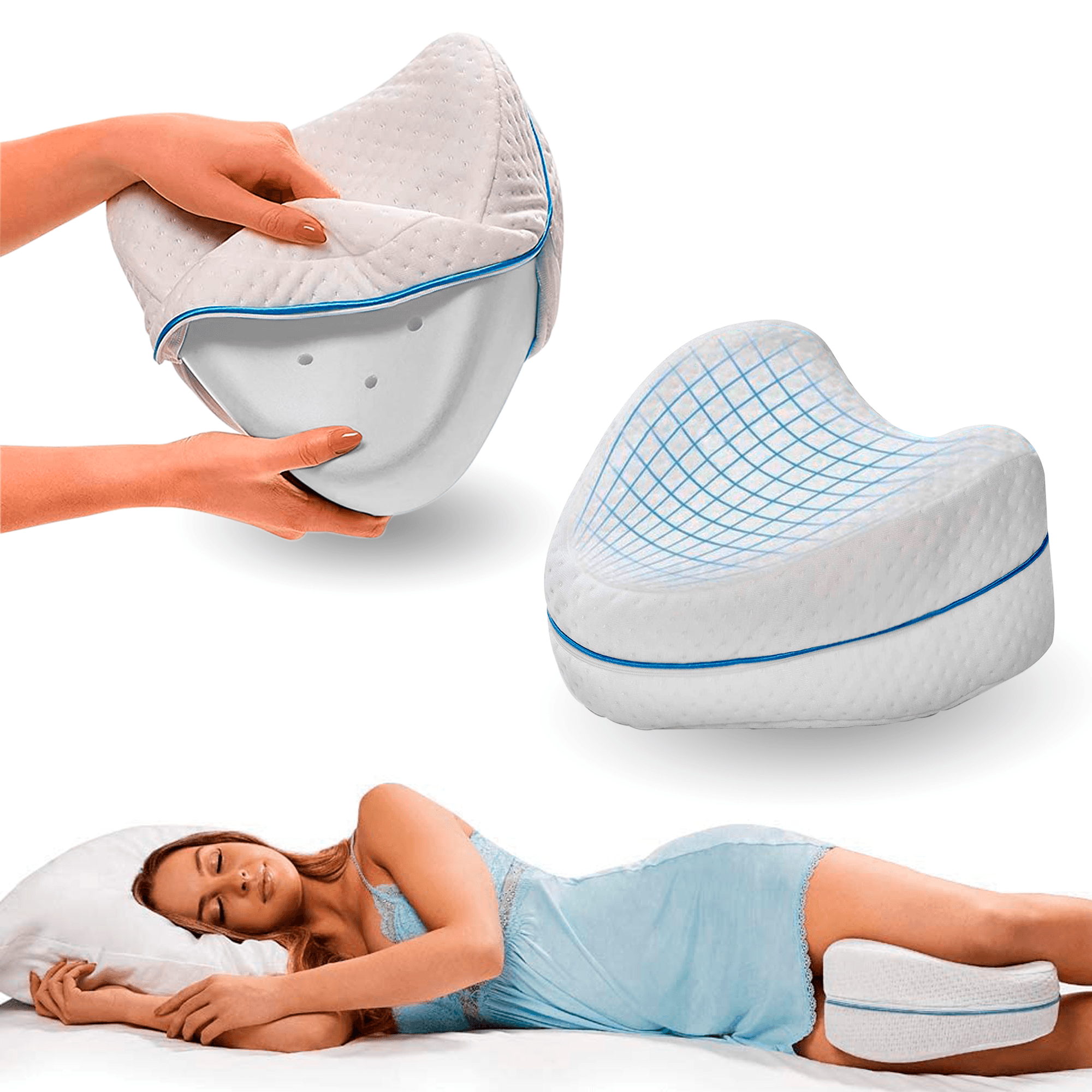 Almohada Archy Ortopédica Descanso para Piernas Ergonómica Memory Foam Confort Cojin para Piernas Rodillas Cadera Espalda Ciática Articulaciones (11141).