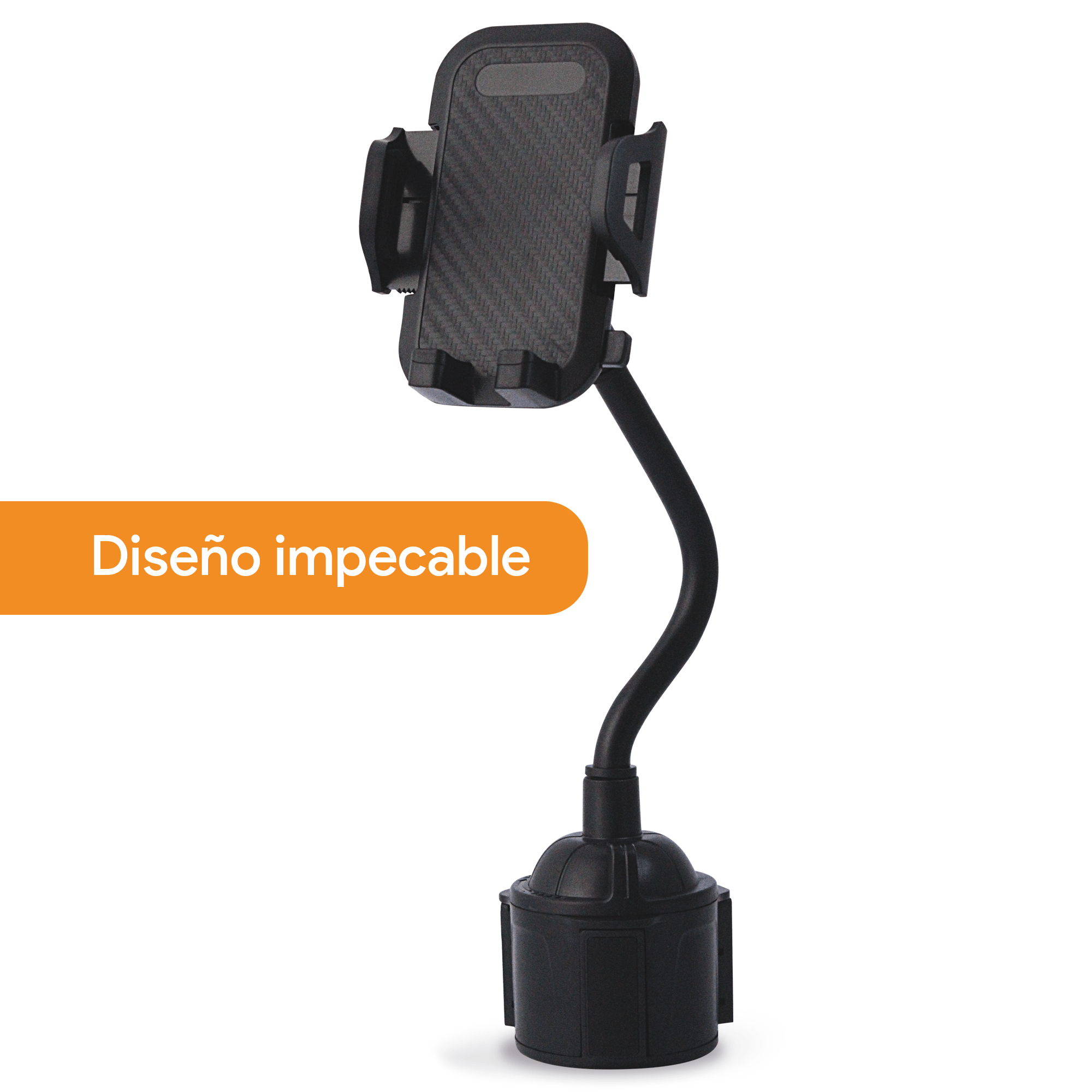 Base Soporte Archy Porta Celular 360 Carro para Porta Vaso de Coche, Flexible, Ajustable y Universal para Dispositivos (BA1631).