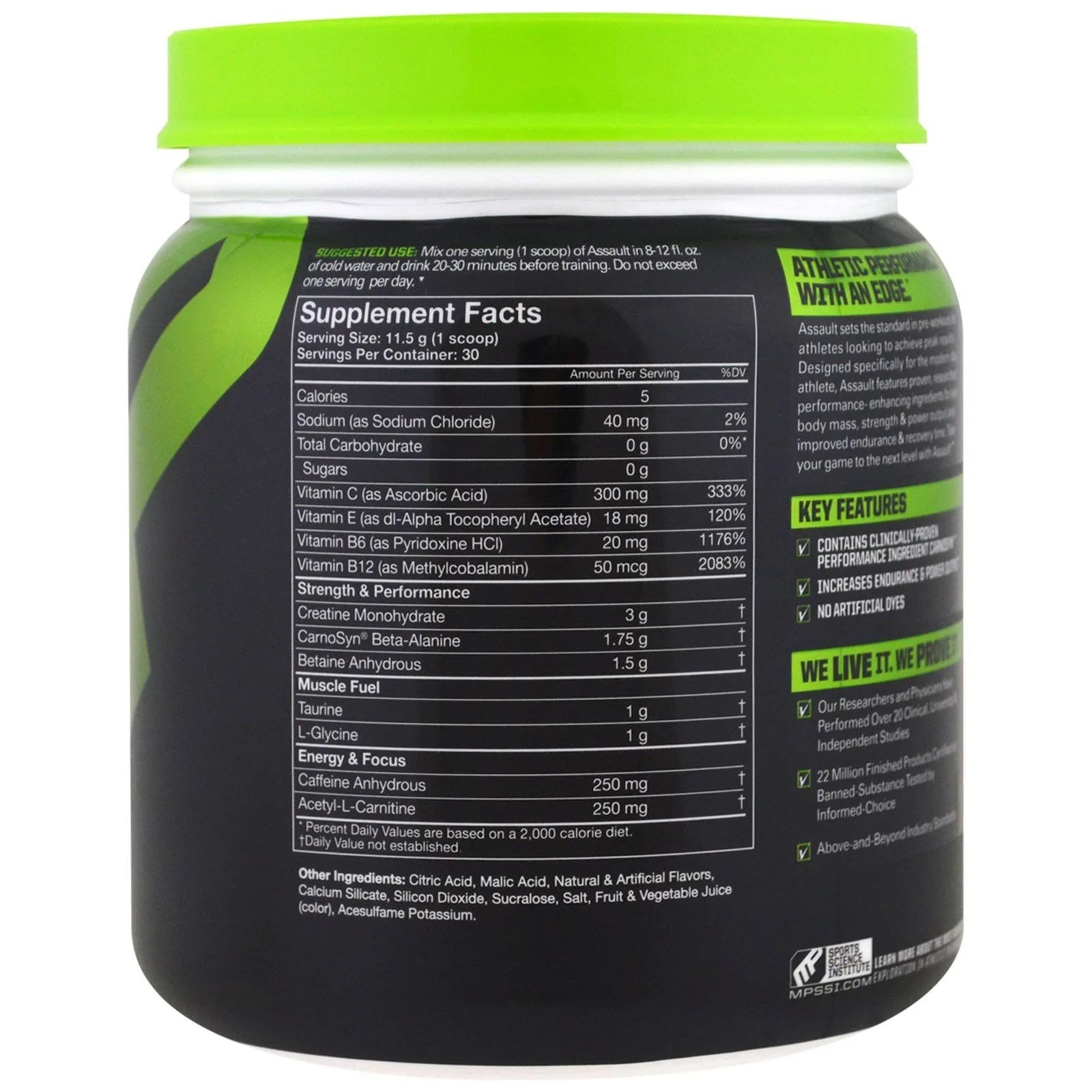 Assault (30 serv) Muscle Pharm sabor fruit ponche
