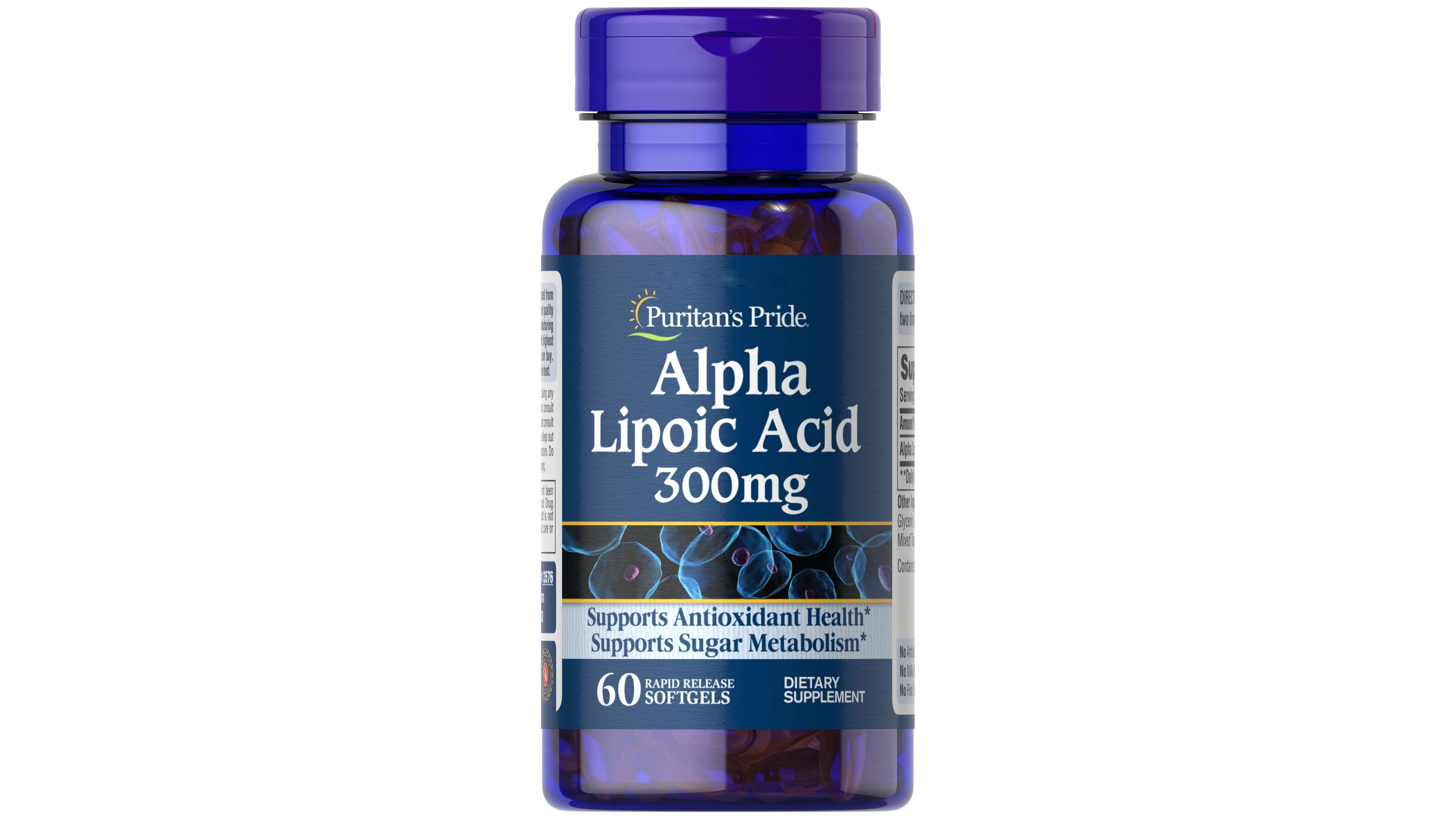 Acido Alfa Lipoico 300mg Puritans Pride 60 Softgels Antioxidante