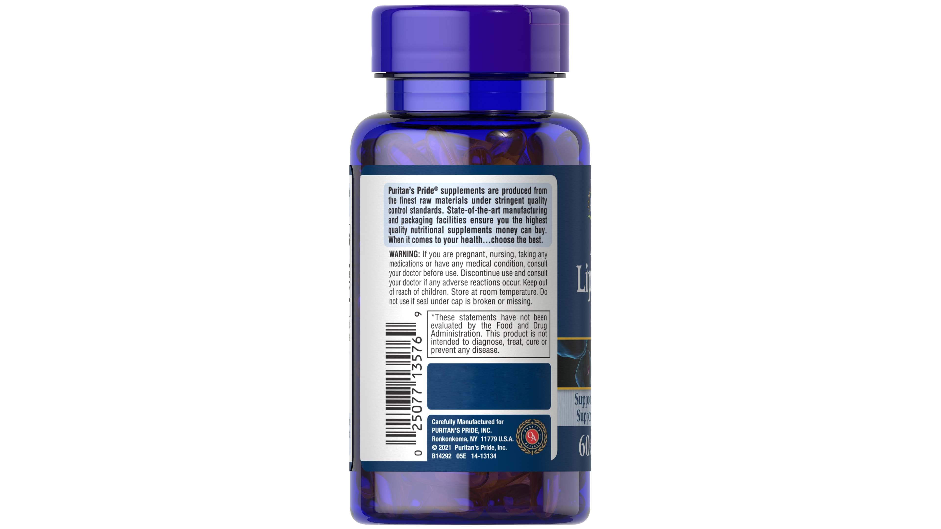 Acido Alfa Lipoico 300mg Puritans Pride 60 Softgels Antioxidante
