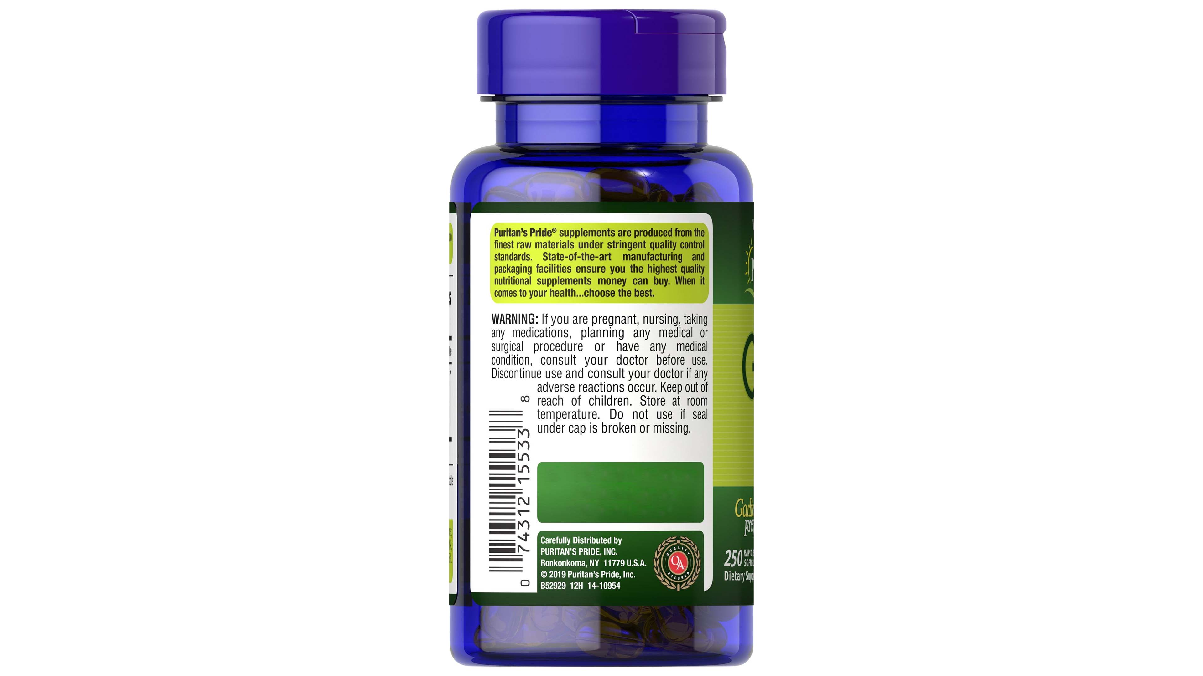 Extracto De Ajo 1000mg Puritans Pride 250 Capsulas Blandas Garlic Oil.