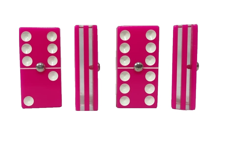 Dominó Cristal Rosa Tamaño Jumbo (Inglés)