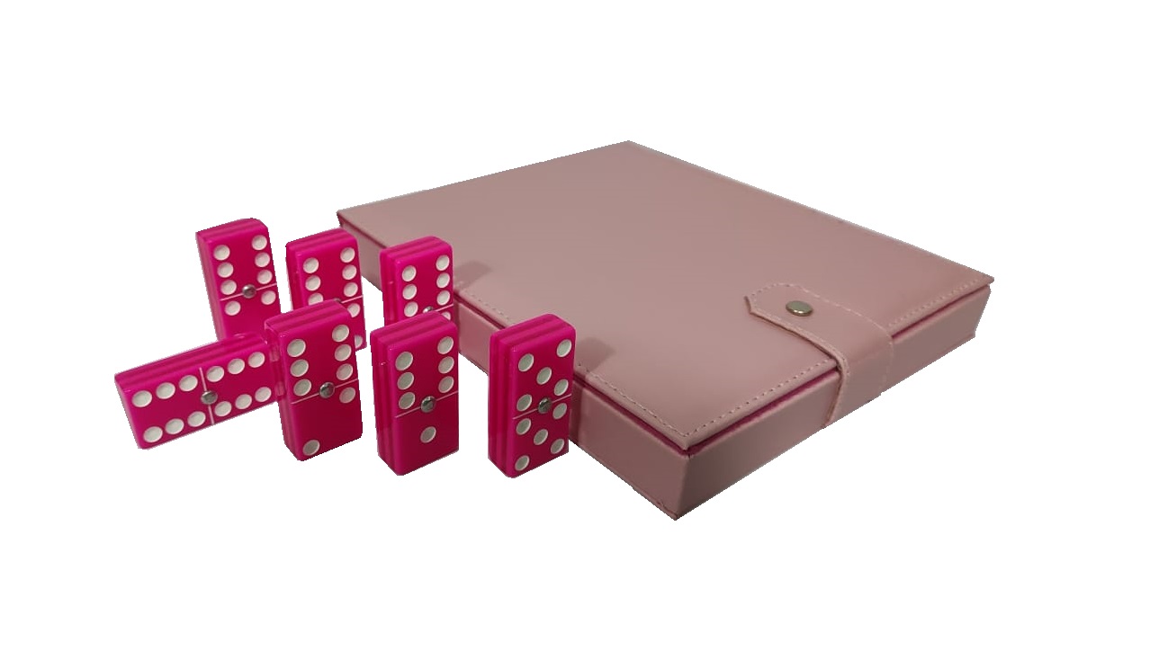 Dominó Cristal Rosa Tamaño Jumbo (Inglés)