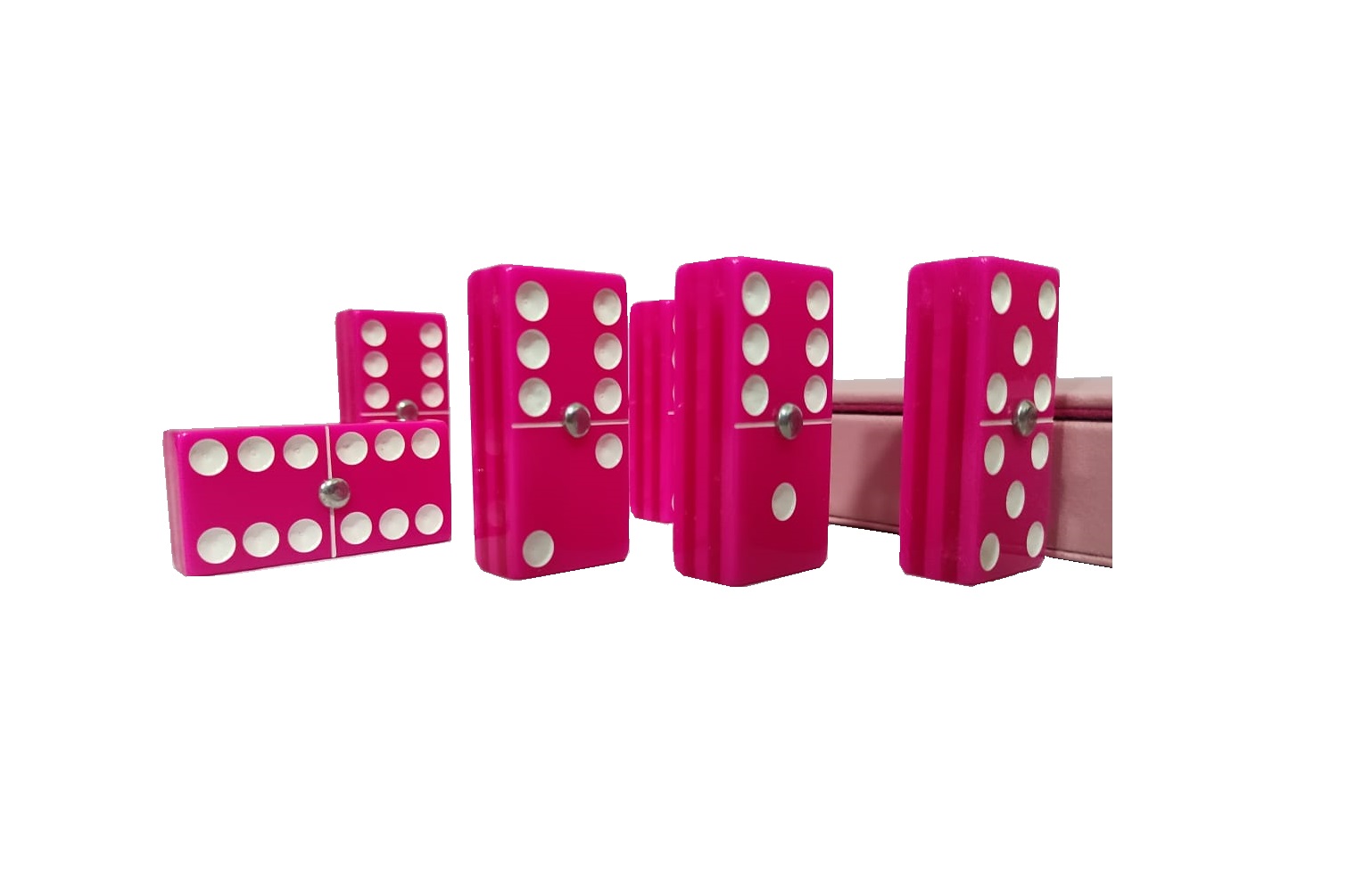 Dominó Cristal Rosa Tamaño Jumbo (Inglés)