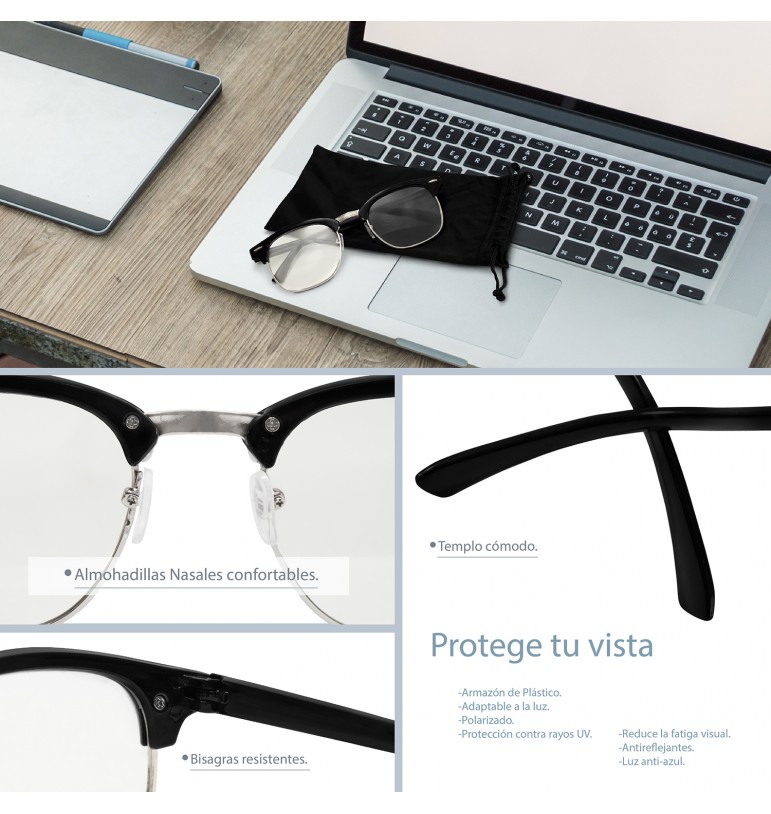 Gafas para computadora con filtro azul