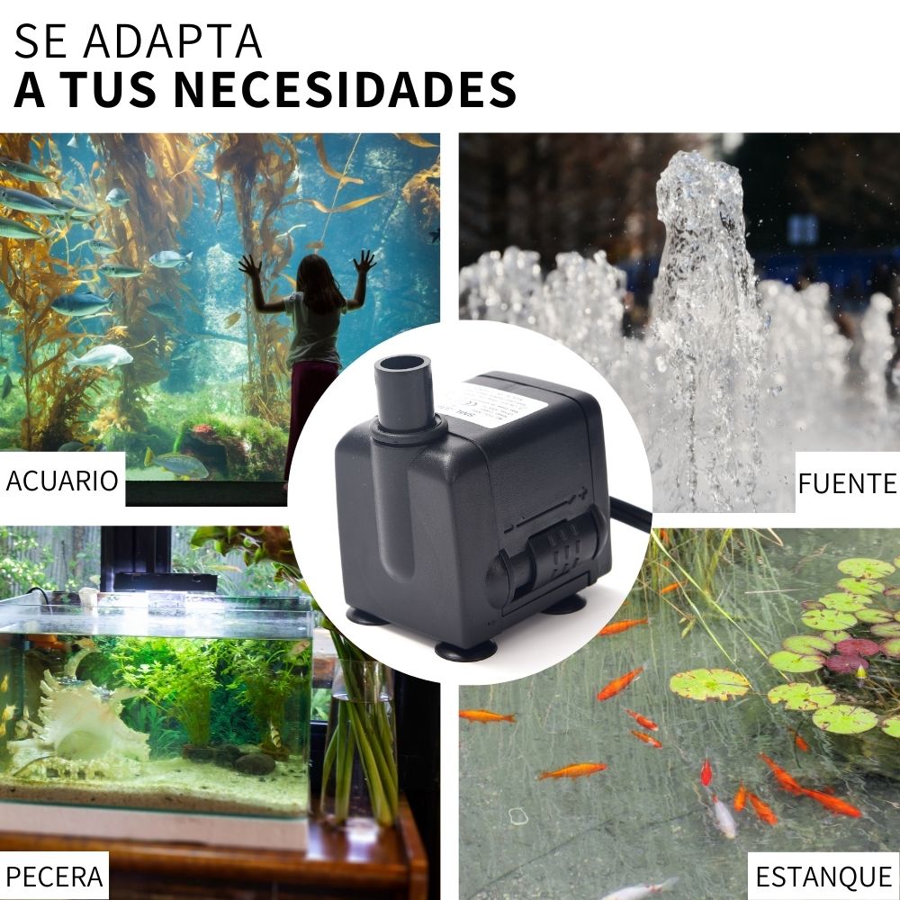 Bomba De Agua Para Pecera Sumergible Fuente Acuario 350 L/h