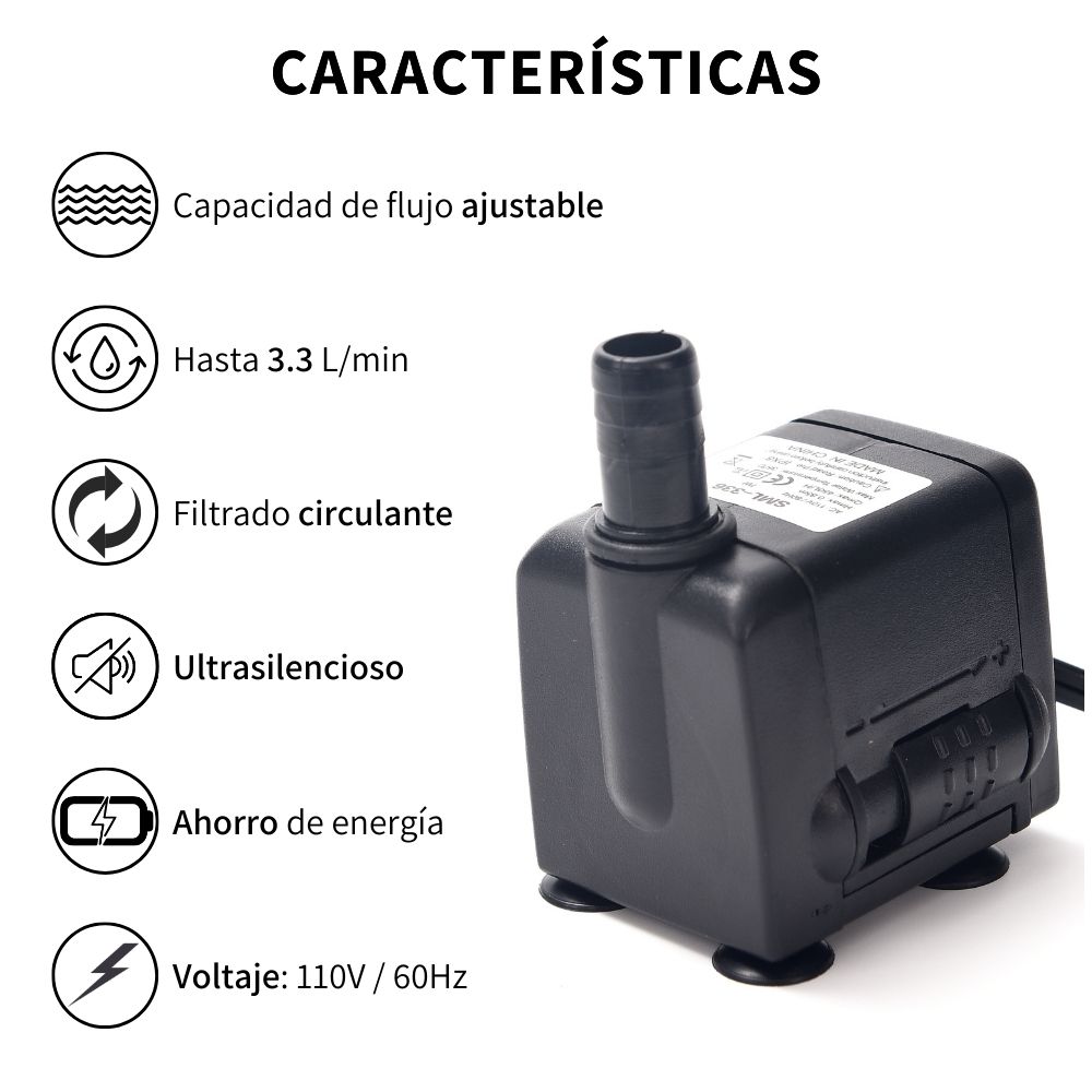 AQ3000M 6W 300L / H Bomba de circulación de agua para acuario de una sola  cabeza, AC 220-240V, enchufe CN