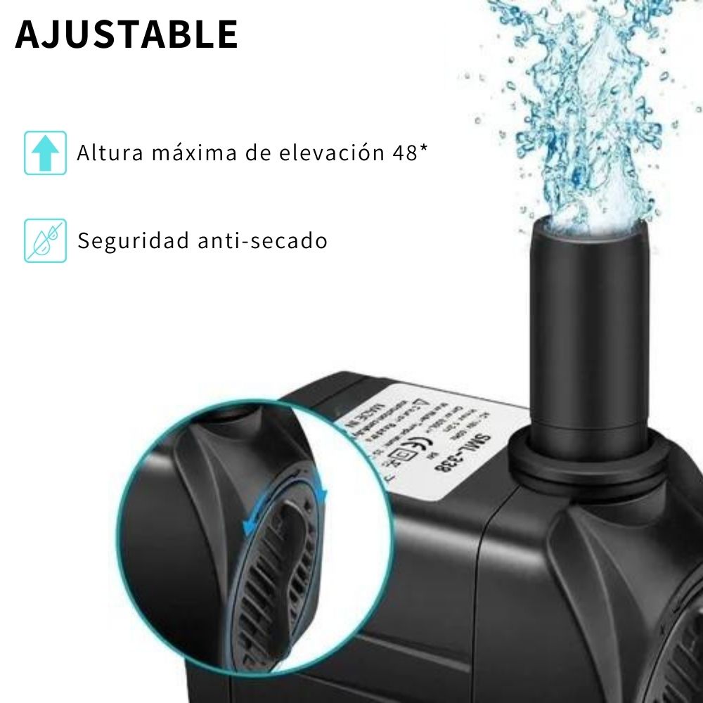 AQ3000M 6W 300L / H Bomba de circulación de agua para acuario de una sola  cabeza, AC 220-240V, enchufe CN