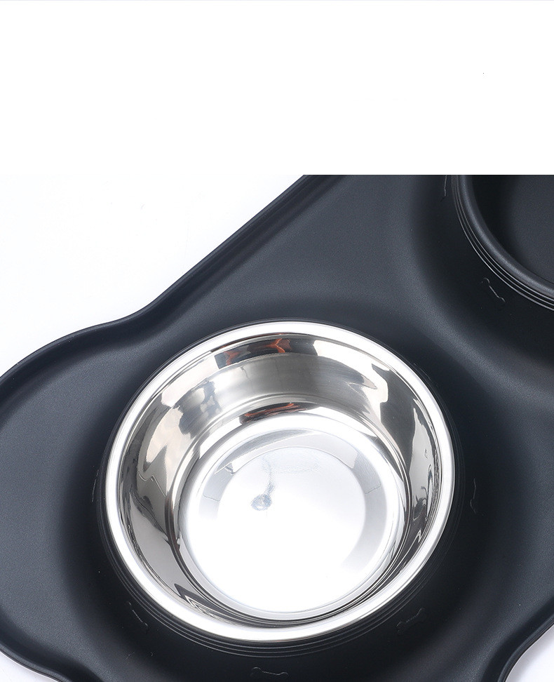 Tapete con Tazones en Acero Inoxidable para Perro Tamaño Grande