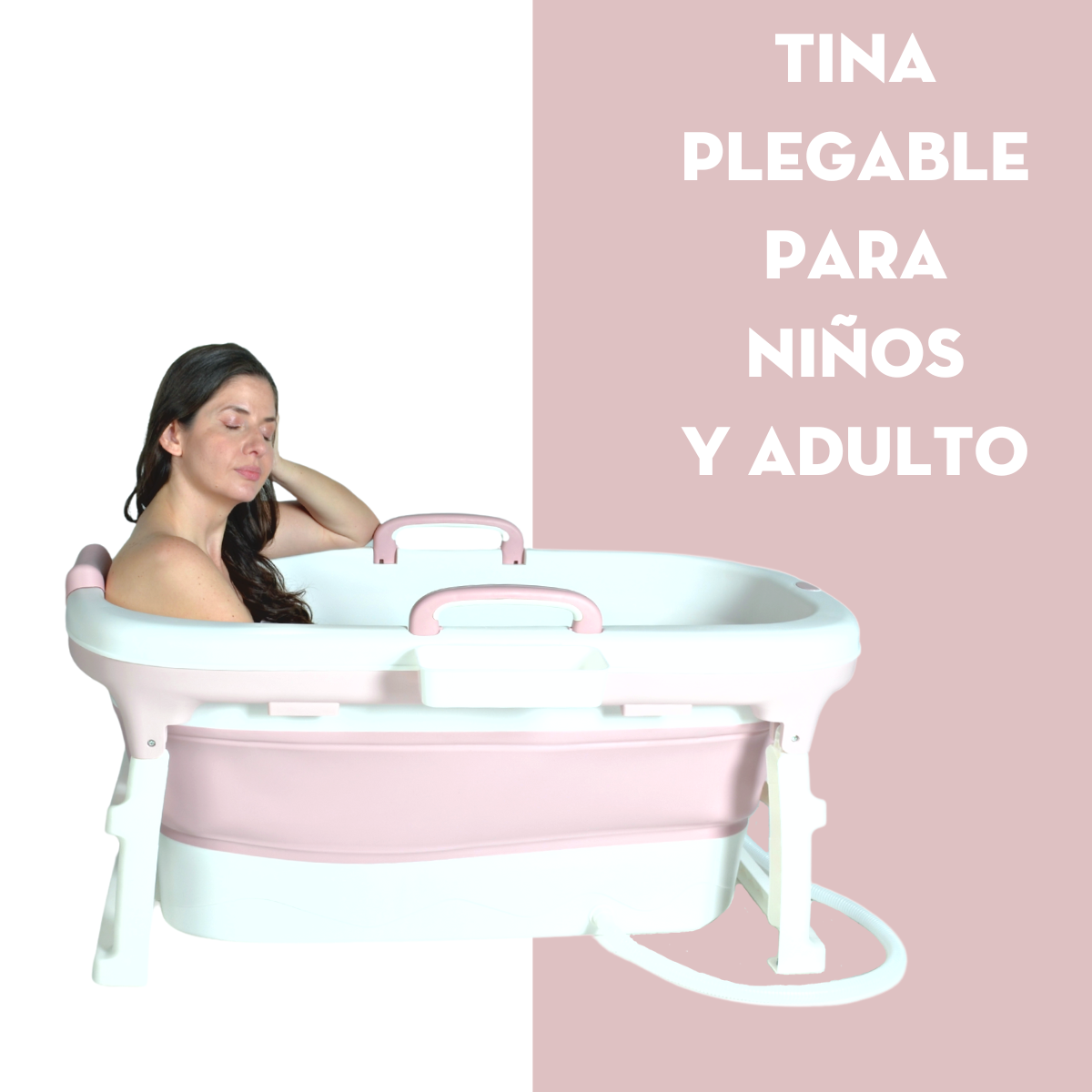 Tina Plegable Para Niño De 3-10 Años Spa En Casa Rosa Mima2