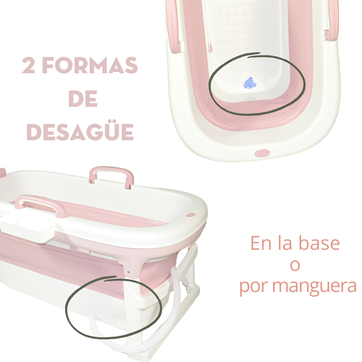 Tina Plegable Para Niño De 3-10 Años Spa En Casa Rosa Mima2