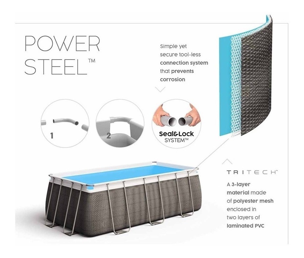 Alberca Piscina Rectangular Estructural Power Steel Bestway