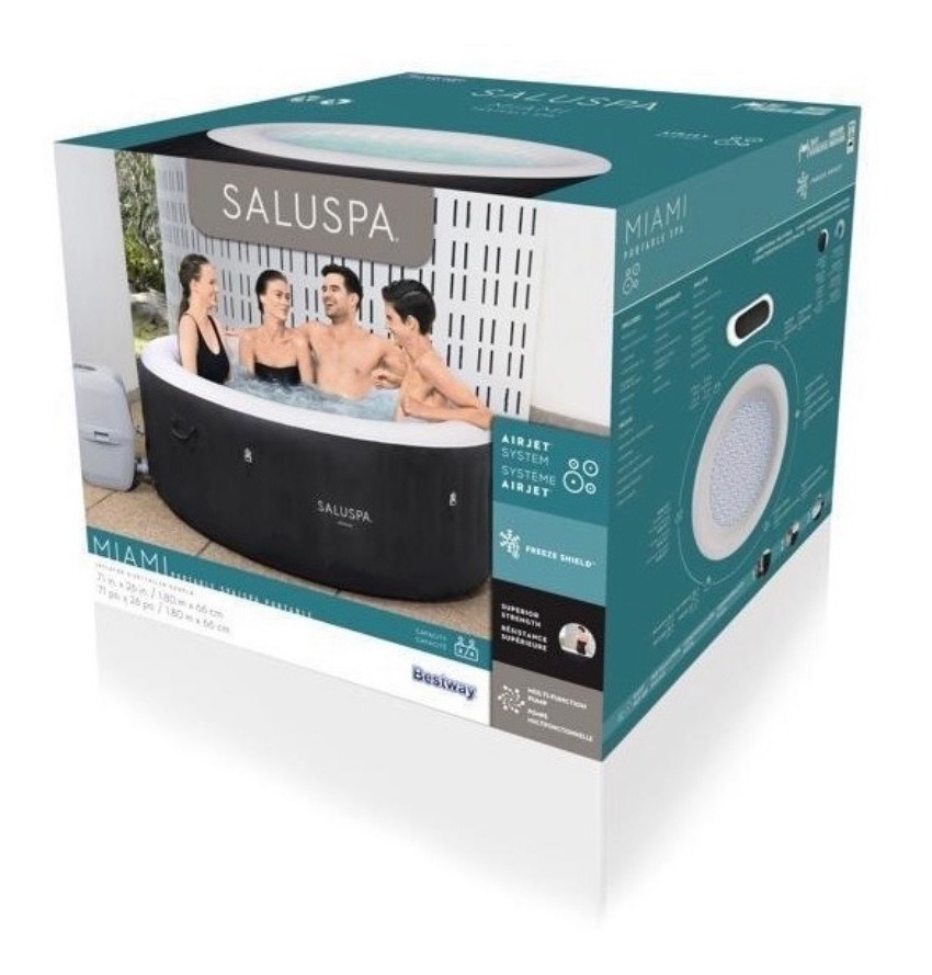 Jacuzzi Inflable Saluspa Miami Airjet Bestway + Accesiorios