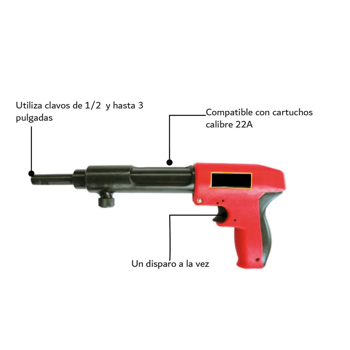 Pistola Impacto Disparador Fijacion 8 Mm 3in