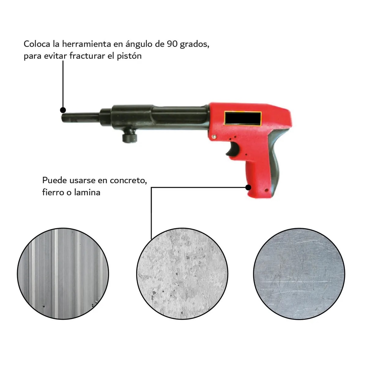Pistola Impacto Disparador Fijacion 8 Mm 3in