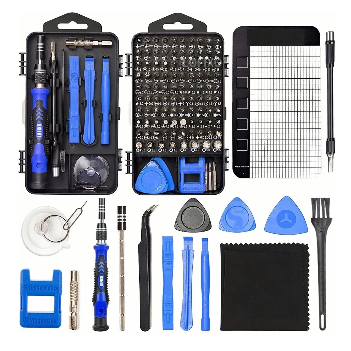 Kit Desarmador Relojero Ps4 Celular Mac Azul Caja Herramientas