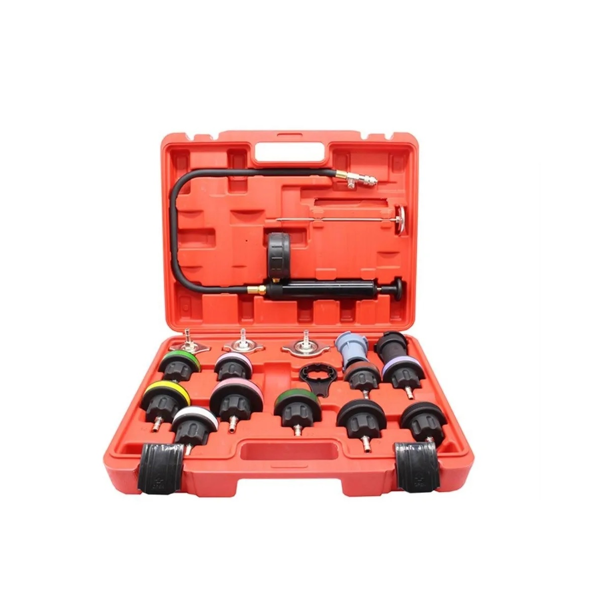 Kit Probador De Fugas Presión Radiador C/ Kit Purga 18 Pz