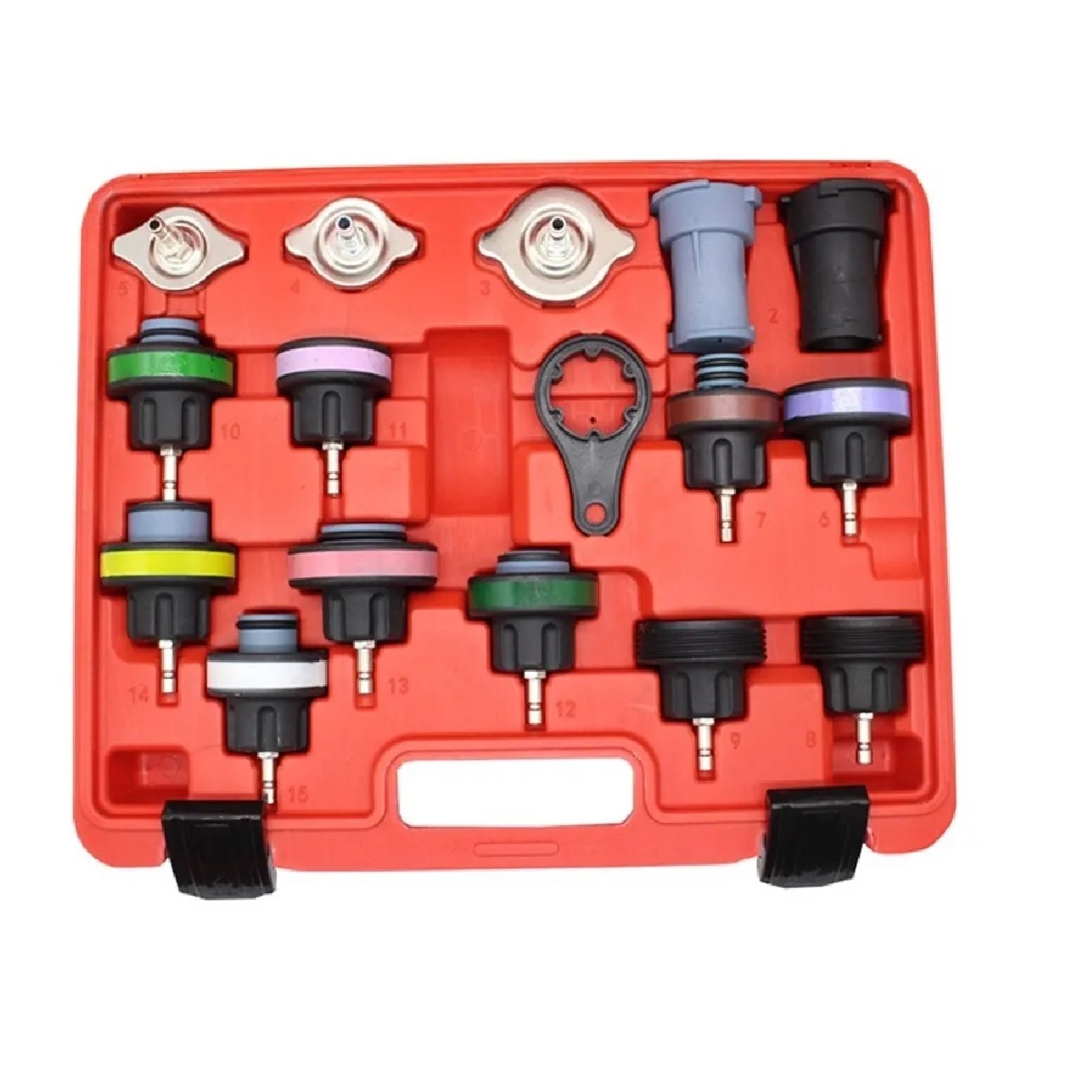Kit Probador De Fugas Presión Radiador C/ Kit Purga 18 Pz