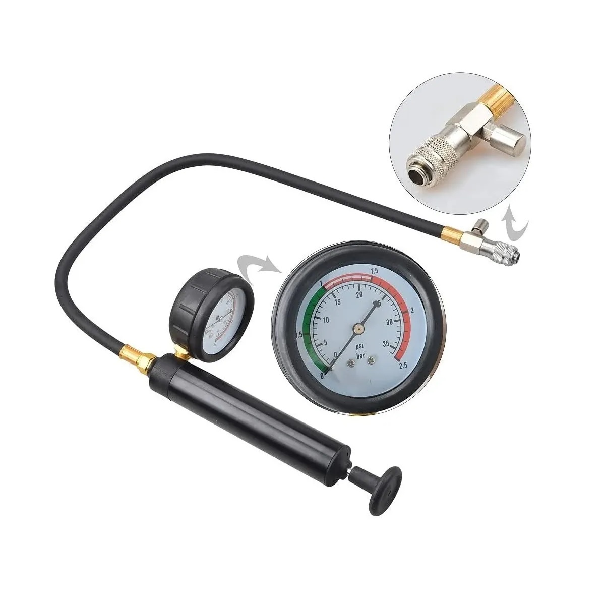 Kit Probador De Fugas Presión Radiador C/ Kit Purga 18 Pz