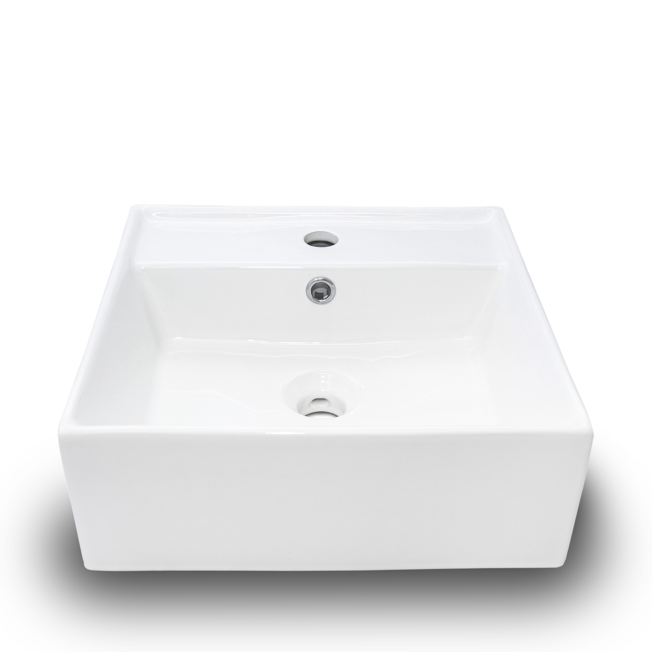 Ovalín Lavabo Cerámico Cuadrado Sobreponer 41x41x14.5cm