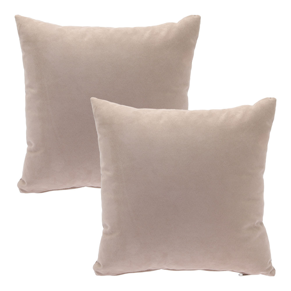 Cojines Decorativos Edelweiss Para Sala Con Relleno 2 Pza Cuadrado BEIGE