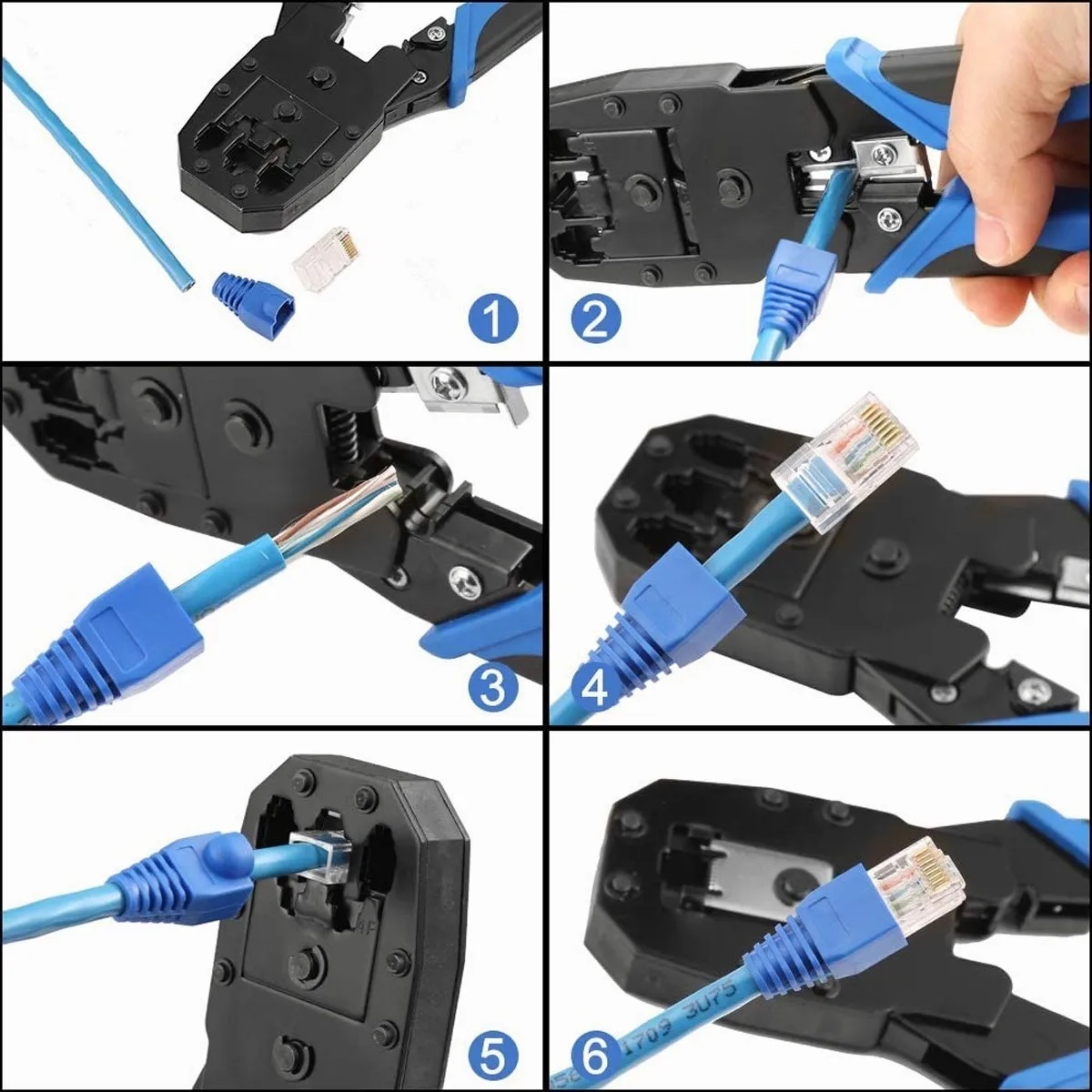 Set Pinza Ponchadora Rj45 Multifunción Internet Kit De 75 Pcs