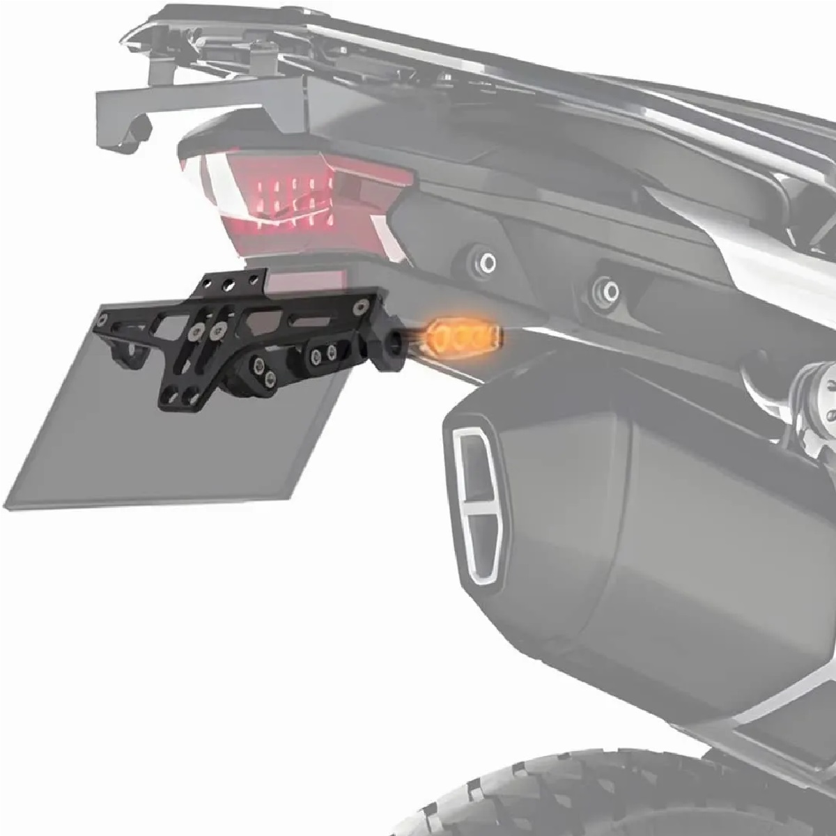 Porta Placa Motocicleta De Aluminio Abatible Universal Motos Negro