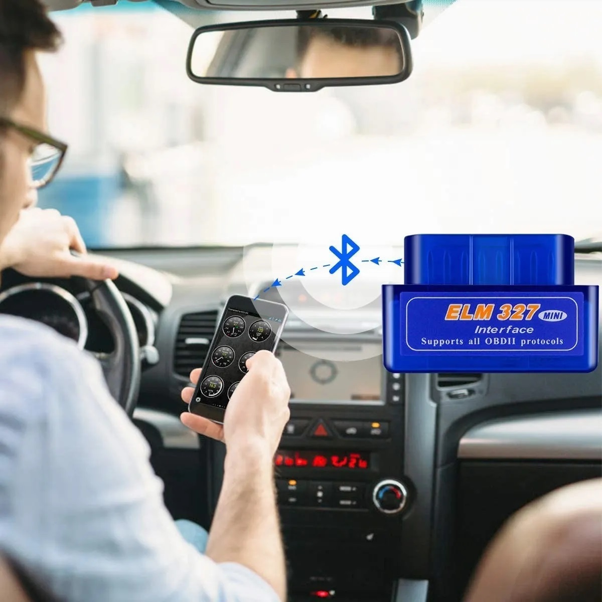 Conexión Bluetooth Del Escáner De Coche Mini Elm327 Obd2